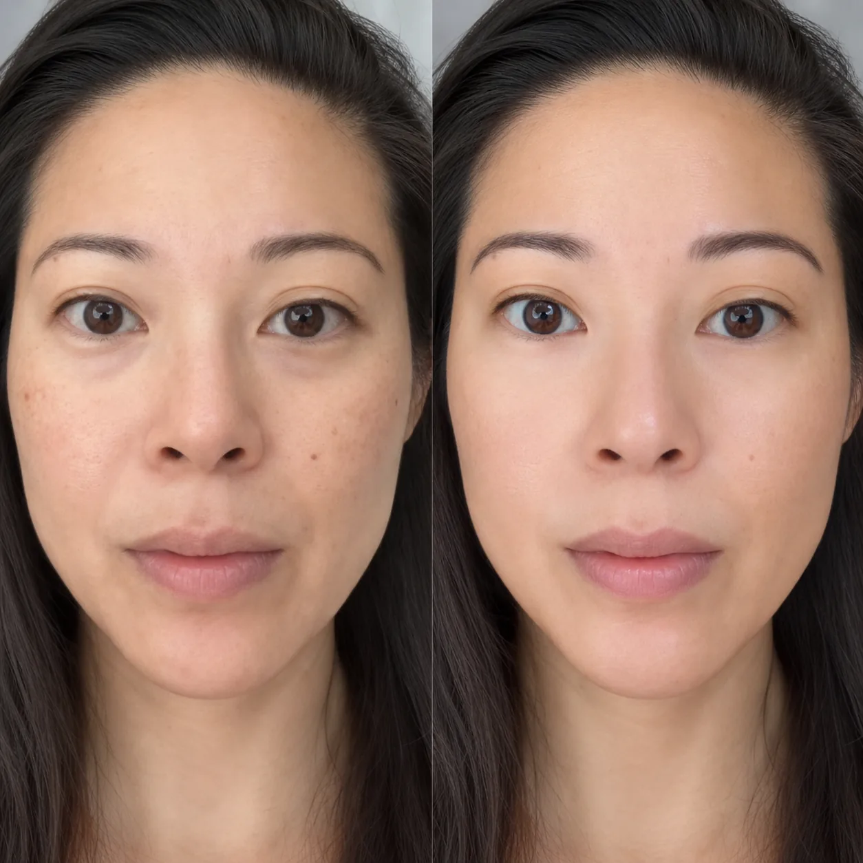 Comparação de acompanhamento facial antes e depois — registro 3